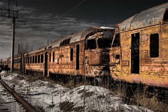 поезд недалеко от Чернобыля