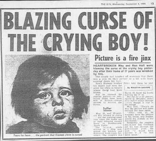 газета о плачущем мальчике