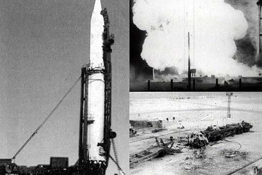 взрыв ракеты на космодроме Байконур в 1960 году